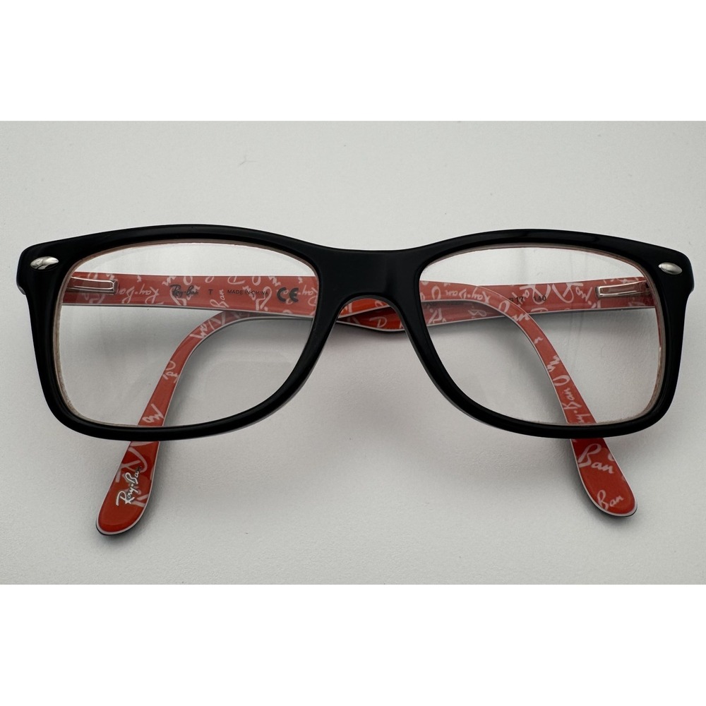 Ray-Ban Eyeglass Frames Kids Black Red Logo RB 5228 2479 50-17-140